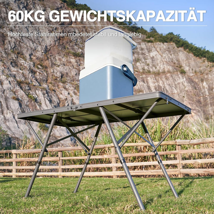 EVER ADVANCED Campingtisch faltbar 120x60cm Klapptisch XL für 4-6 Personen Falttisch bis 60kg Stabil