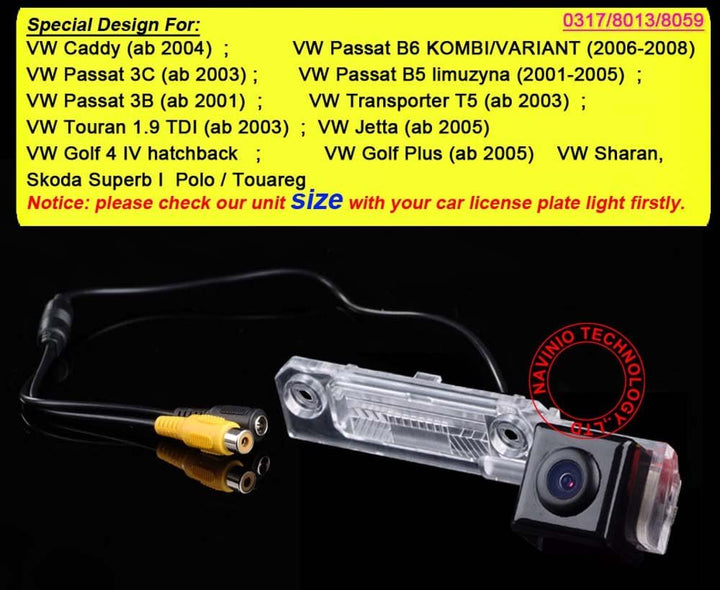 Auto Rückfahrkamera Farbkamera Einparkkamera Nachtsicht Einparkhilfe Wasserdicht für VW Caddy B5 B6