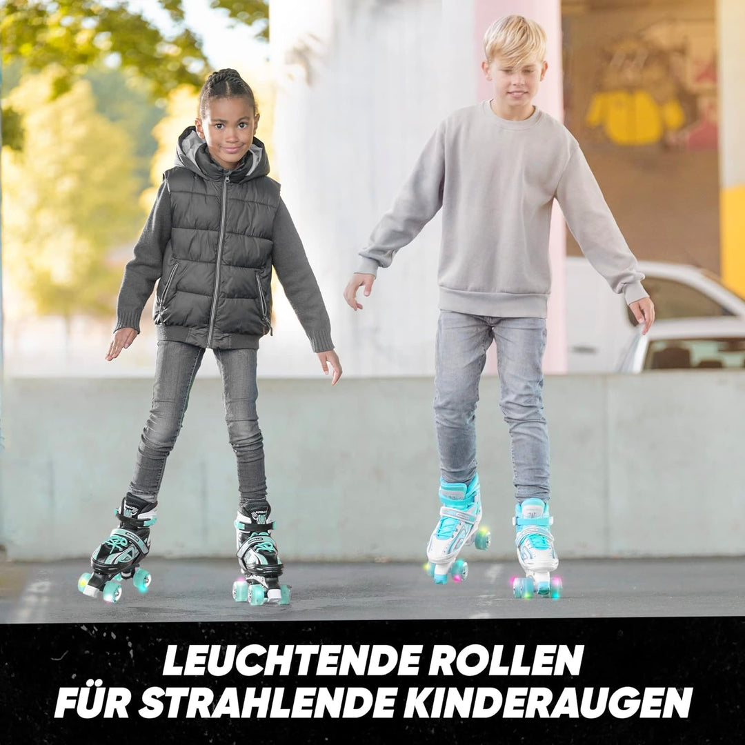 Apollo Super Quad X Pro | verstellbare Rollschuhe für Kinder | komfortable, grössenverstellbare LED