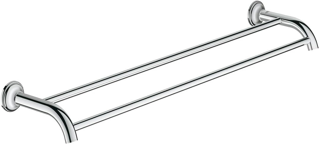 Grohe Essentials Authentic Doppel-Badetuchhalter, 1 Stück, chrom, 40654001, Chrom