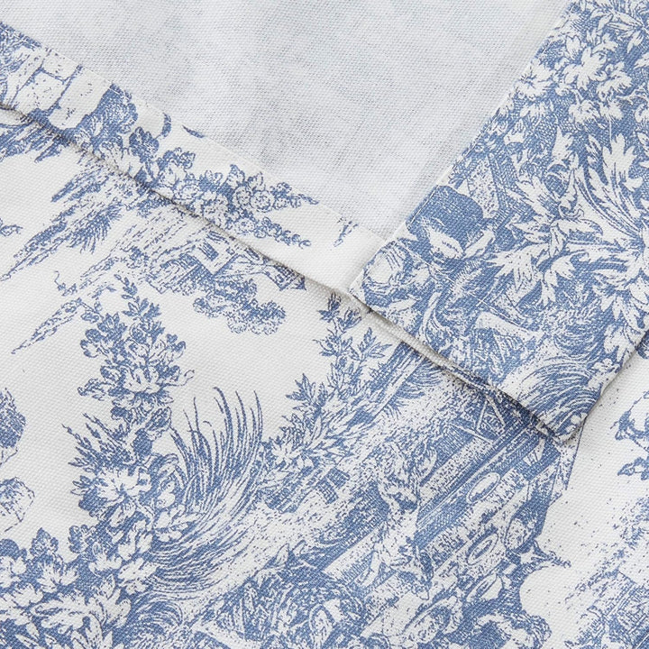 Ellis Curtain Victoria Park Toile Raffgardine für Fenster, Blau H61 x B152.4 cm (1er Pack) Blau, H61