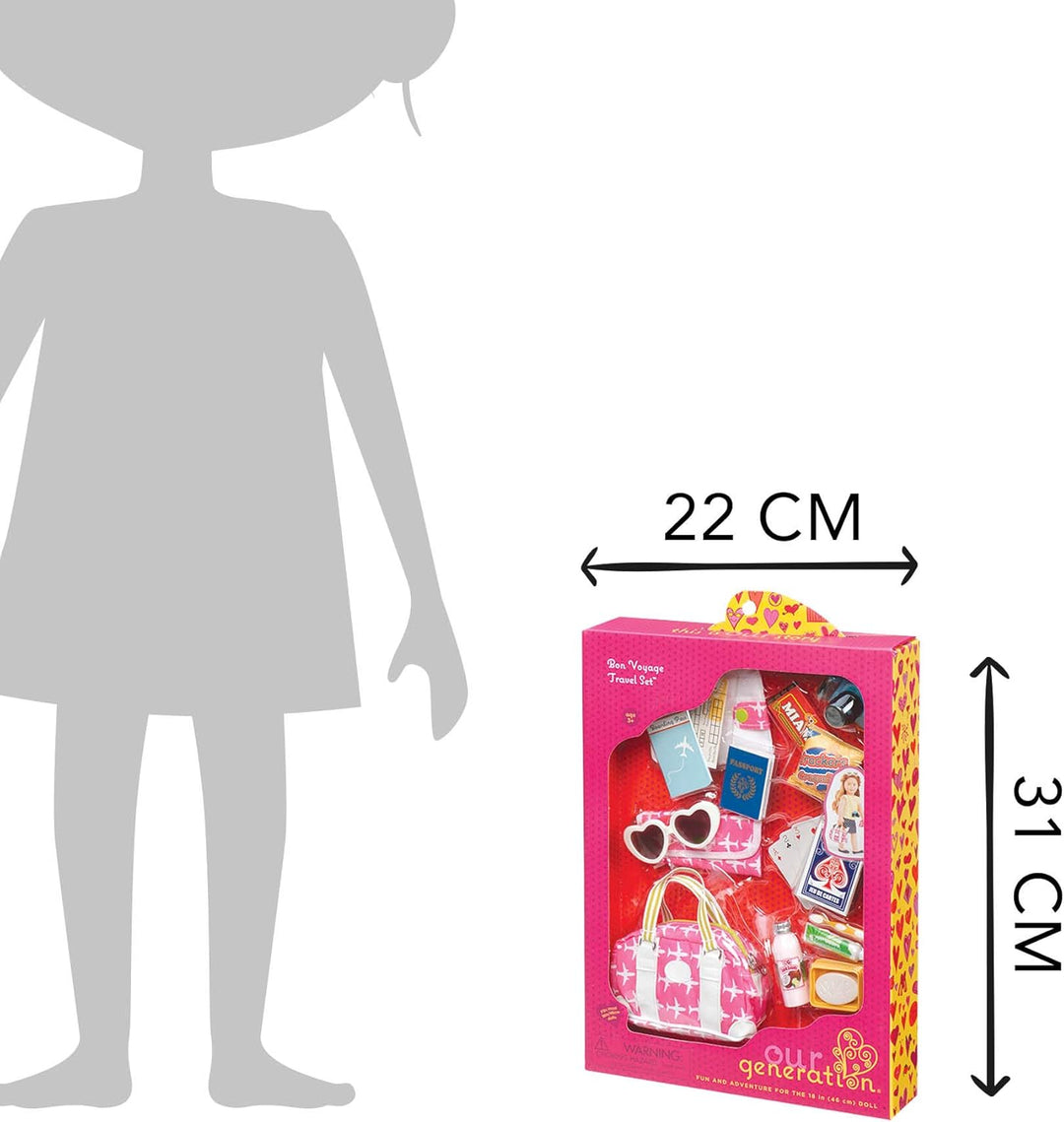 Our Generation - Gute Reise - 46 cm Puppe Zubehör - Reise-Set - Gepäcktasche - Spiel Essen & Kamera