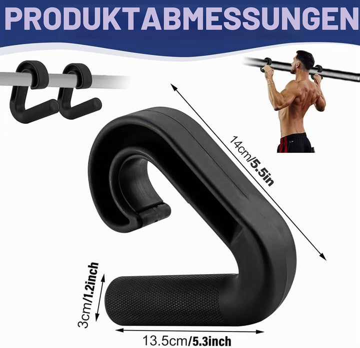 2 Stück Double D Fitness Griffe, 90°-Haken Klimmzug Griffe, Neutral Grip Griffbefestigung, Pull Up G