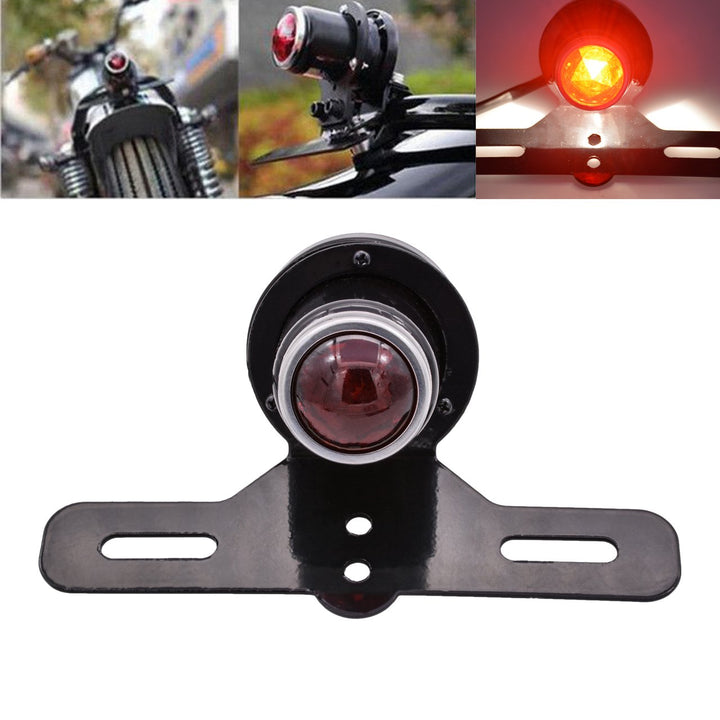 KATUR Motorrad-Kennzeichenhalter, Bremslicht, Rücklicht, Bremslicht, Lampe für Harley Chopper Cruise