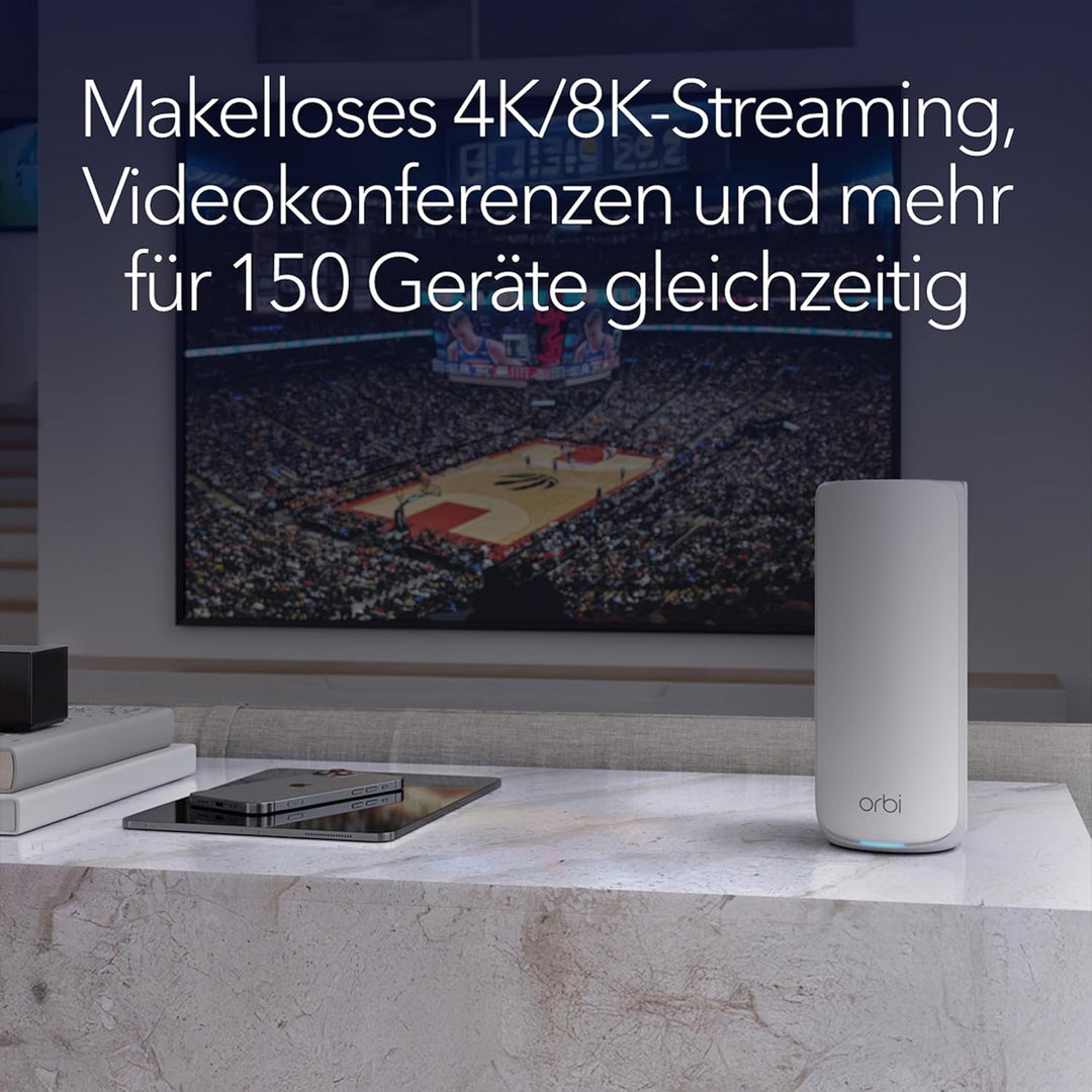 NETGEAR Orbi 870 Serie Tri-Band WiFi 7 Mesh-System (RBE872) – Router + 1 Satellit-Repeater, Sicherhe
