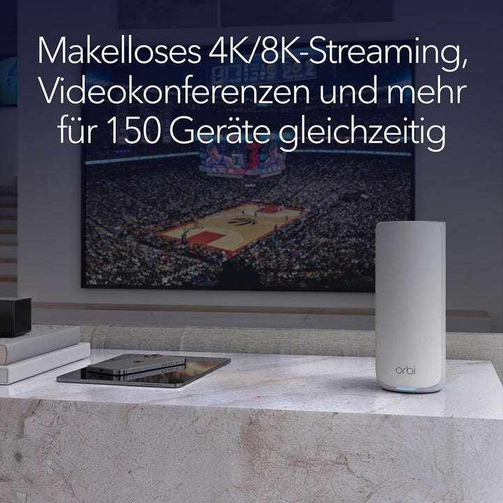 NETGEAR Orbi 870 Serie Tri-Band WiFi 7 Mesh-System (RBE872) – Router + 1 Satellit-Repeater, Sicherhe