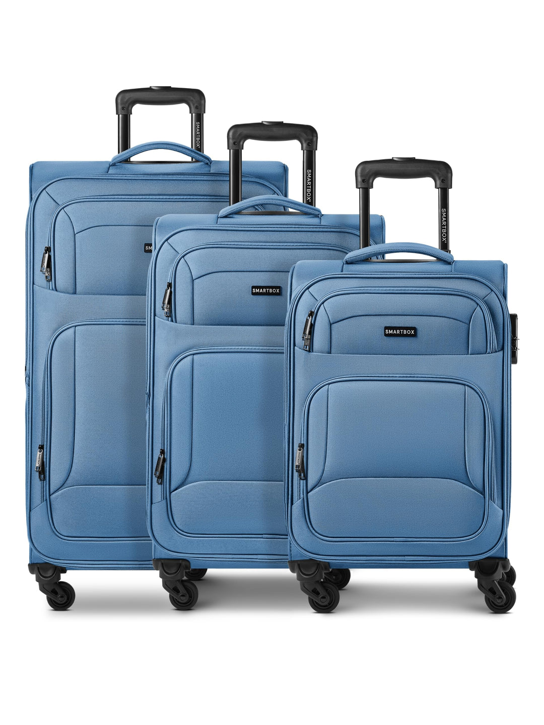 Smartbox Weichgepäck Koffer-Set 3-teilig für Damen & Herren | leichte & stabile Reise-Trolleys, hoch