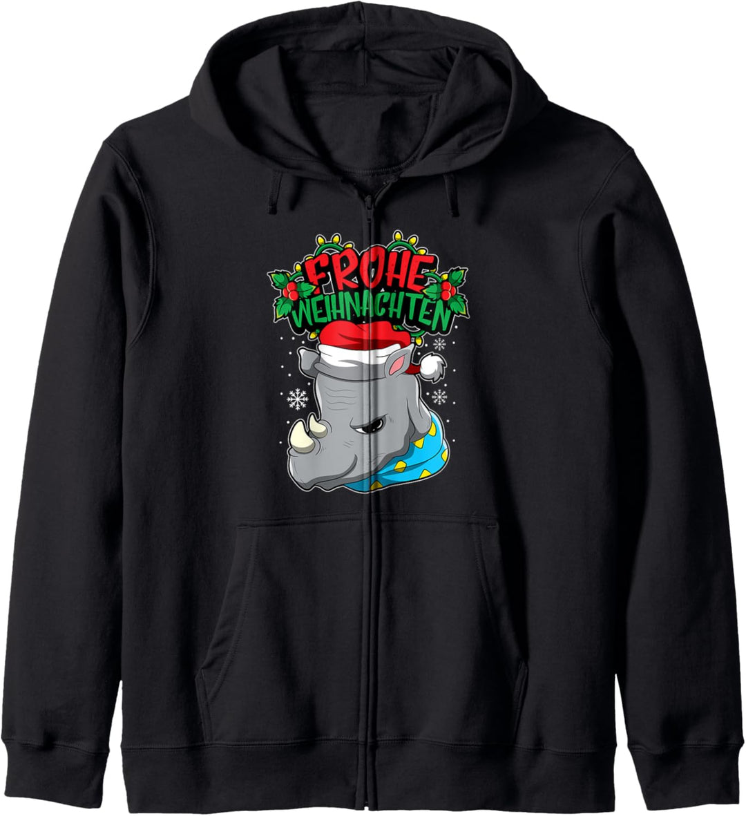 Frohe Weihnachten - Weihnachtstiere - Rhinozeros Nashorn Kapuzenjacke