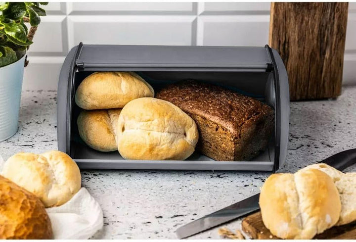 KING HOFF Brotkasten Brotbox Brotbehälter Brotdose (Grau, Kleine 36cm x 24cm x 15cm.) Grau Kleine 36