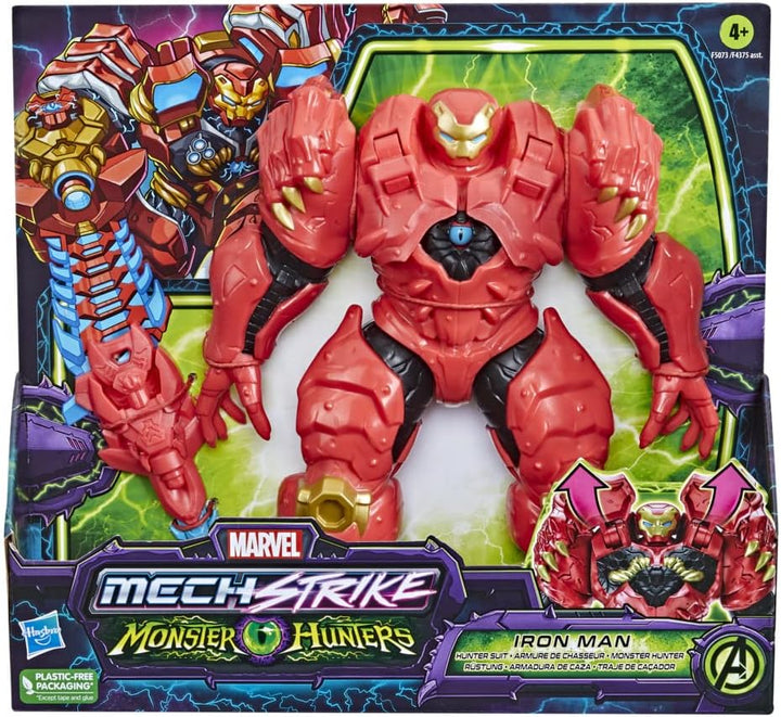 Marvel Hasbro Avengers Mech Strike Monsterjäger Jägeranzug Iron Man Spielzeug, 20 cm grosse Deluxe-F