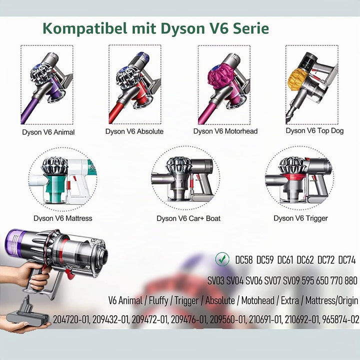 21.6V 4.6Ah Akku für Dyson V6 DC62, Ersatzakku für Dyson V6 DC58 DC59 DC61 DC72 DC74 SV03 SV05 SV06