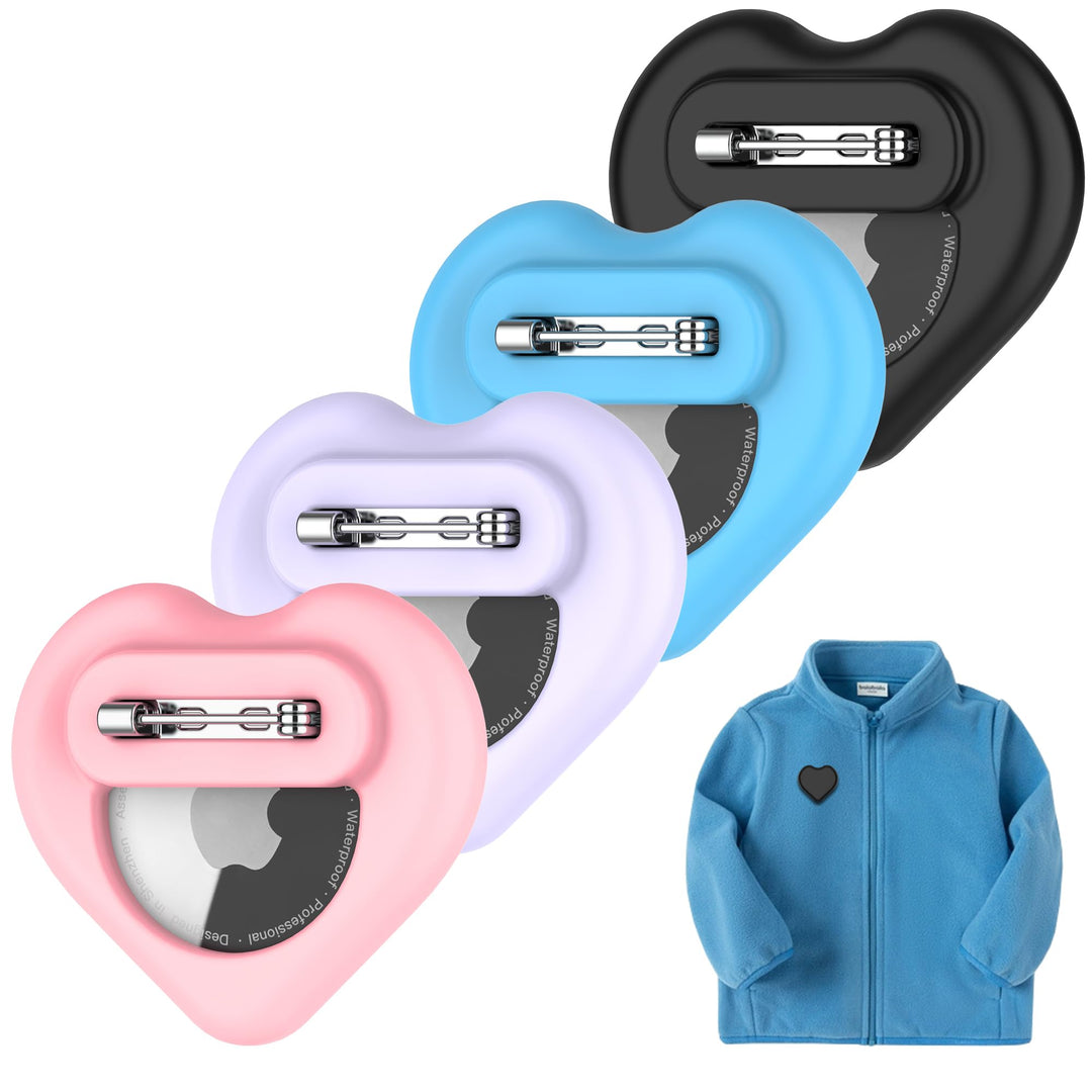 DDJ AirTag Kinder-Schutzhülle, 4er-Pack für Apple AirTag Tracker-Halter mit unsichtbarem Pin, Anti-V
