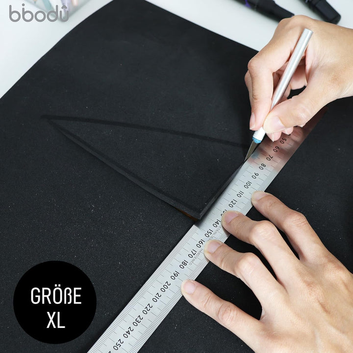 BIBODU Pack mit 2 Rollen Eva Foam 5mm Schwarz Farbe | Moosgummi 5mm Dicke | Grösse 150cm x 32cm, Dic