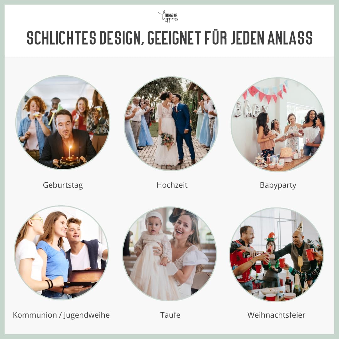 30 Einladungskarten inkl. Umschläge für Hochzeit, Standesamt, Geburtstag, Konfirmation, Kommunion, J