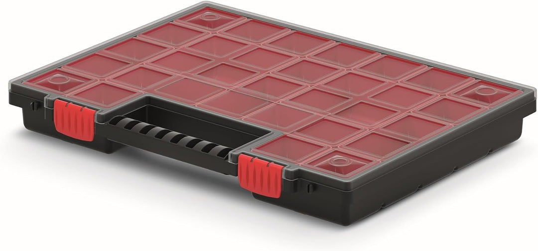 Mivos Doppelseitig Sortimentskasten 399 x 303 x 100 mm - 2 Seitig Sortierkasten Kleinteile mit 42 Ei