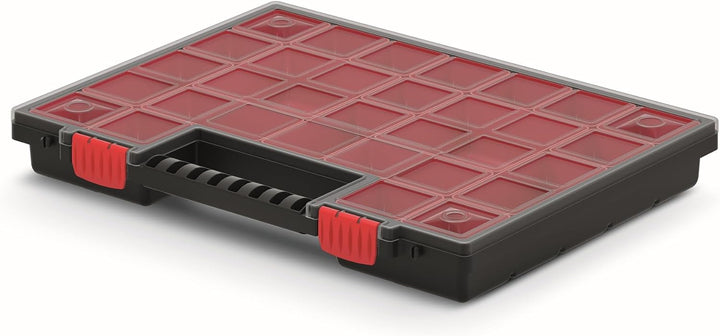 Mivos Doppelseitig Sortimentskasten 399 x 303 x 100 mm - 2 Seitig Sortierkasten Kleinteile mit 42 Ei