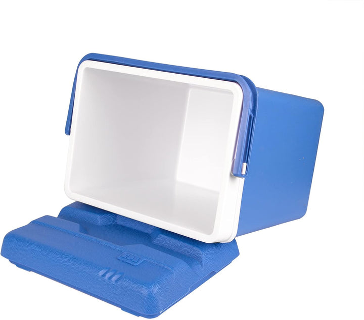 BigDean Kühlbox 24 Liter blau/weiss inkl. 6 Kühlakkus - Bis zu 11 Std. Kühlung - Thermobox aus Kunst
