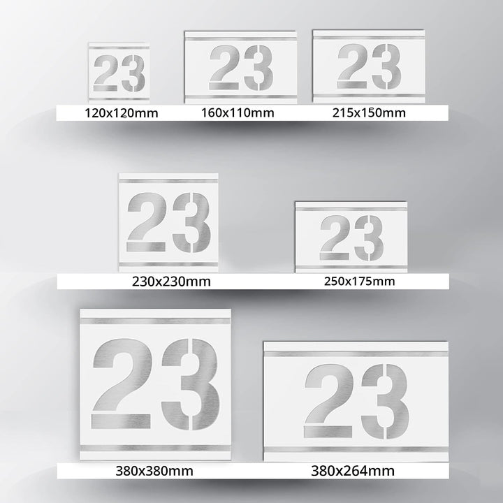Graviers Design Hausnummernschild mit Gravur aus V2A Edelstahl 215x150mm - Weiss - Wetterfest Rostfr