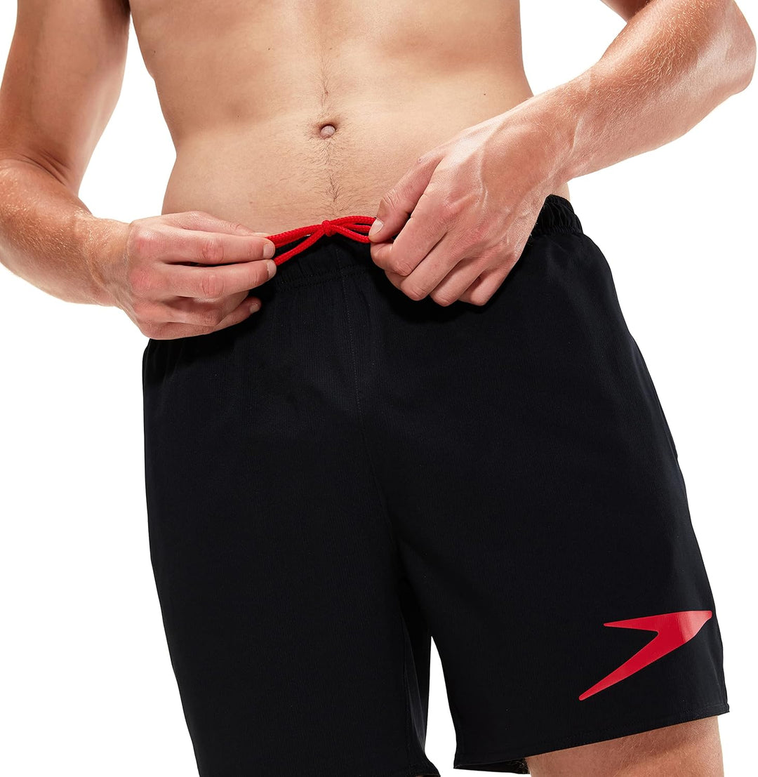 Speedo Herren Essentials 16" Wassershort (1er Pack) XS Black/Fed Red, XS Black/Fed Red