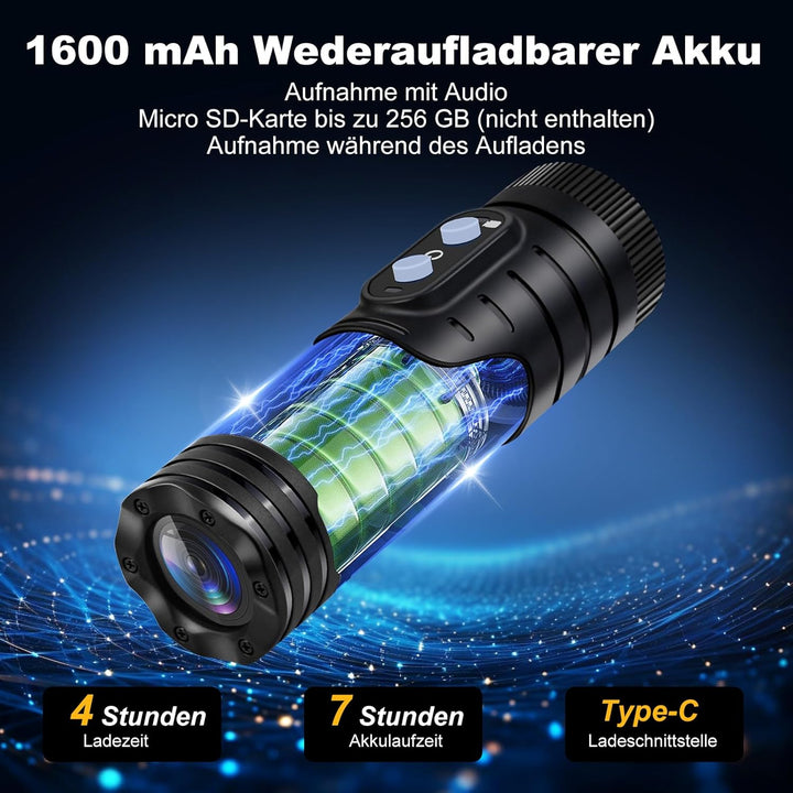 Nisanuki Action Cam, 1080P HD Mini Kamera Helmkamera 120° Weitwinkel Action Wasserdicht Sportkamera