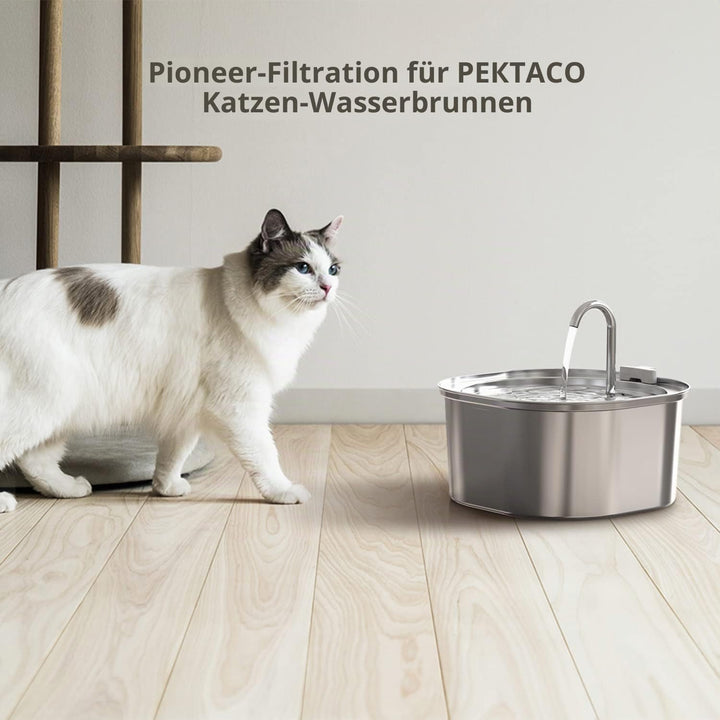PEKTACO Katzen-Wasserbrunnenfilter, Ersatz- und Vorfilterschwämme für 3,2 L108 oz automatischen Haus