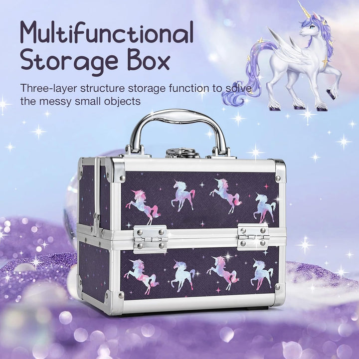 Joligrace Kosmetikkoffer Schminkkoffer, Kosmetik Make up Organizer Koffer Mit Schlüssel und Spiegel