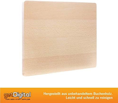 getDigital 11780 Schneidebrett Hochpräzision aus unbehandeltem Buchenholz mit Winkeln und geometrisc
