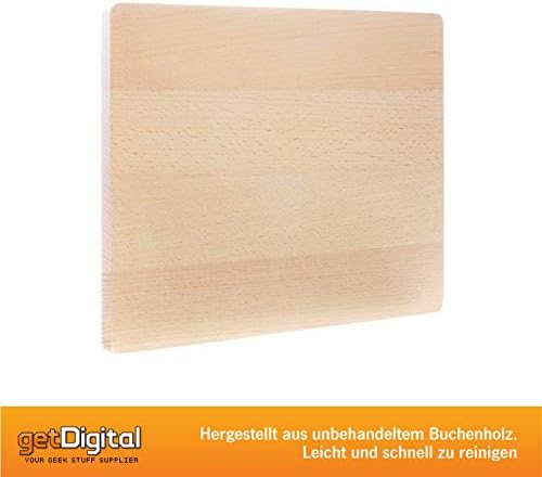 getDigital 11780 Schneidebrett Hochpräzision aus unbehandeltem Buchenholz mit Winkeln und geometrisc