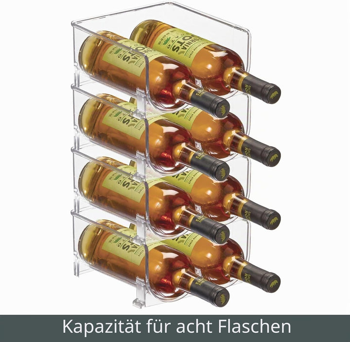 mDesign Weinständer für acht Flaschen – Stapelbarer Flaschenhalter für Ihre Getränkeaufbewahrung in