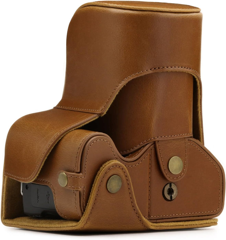 MegaGear Canon EOS Rebel SL2, EOS 200D, Kiss X9 18-55mm Objektiv Ever Ready Leder Kamera-Case mit Tr