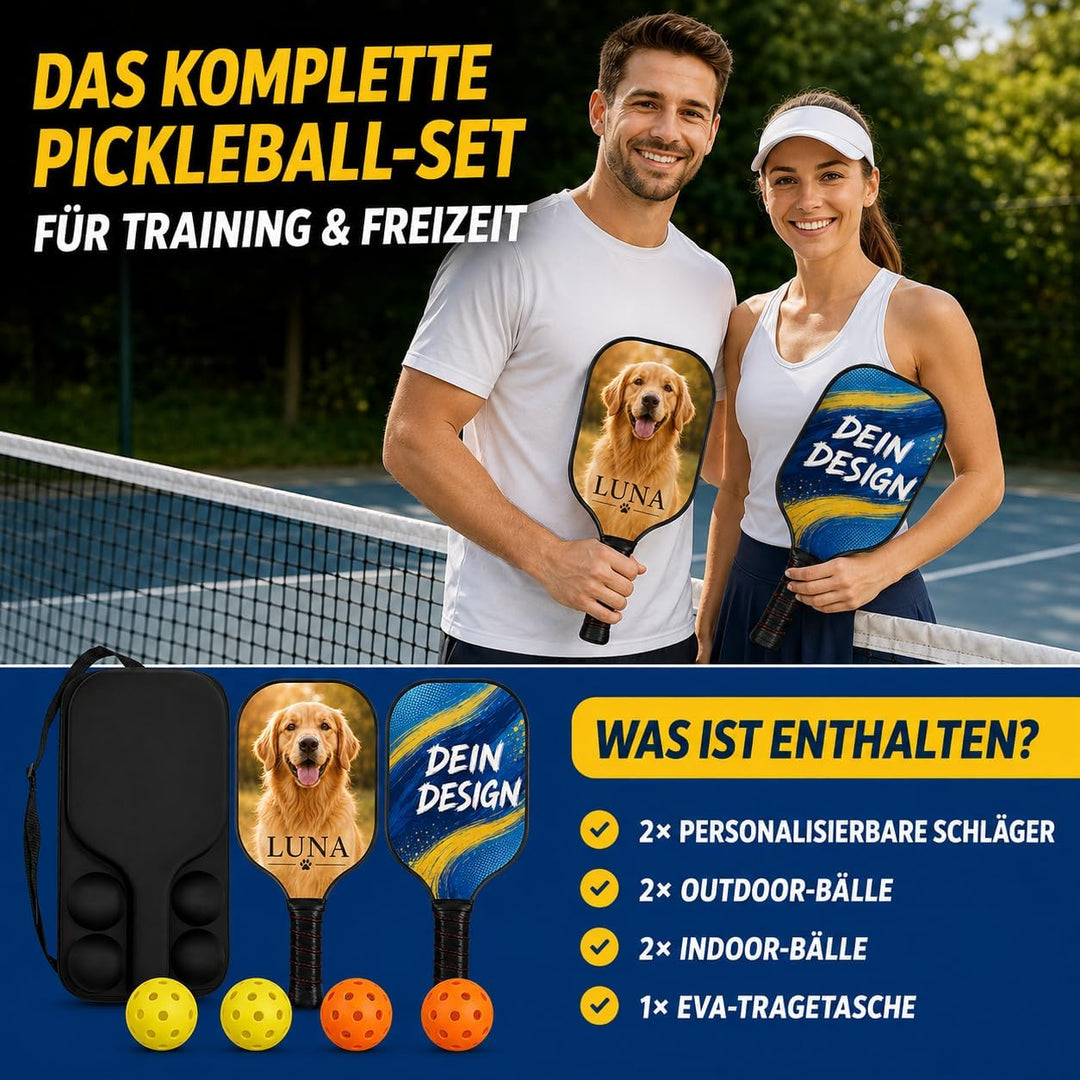 Personalisierter Pickleball Schläger mit Foto, Name oder Logo, Carbonfaser oder Fiberglas, Leichter