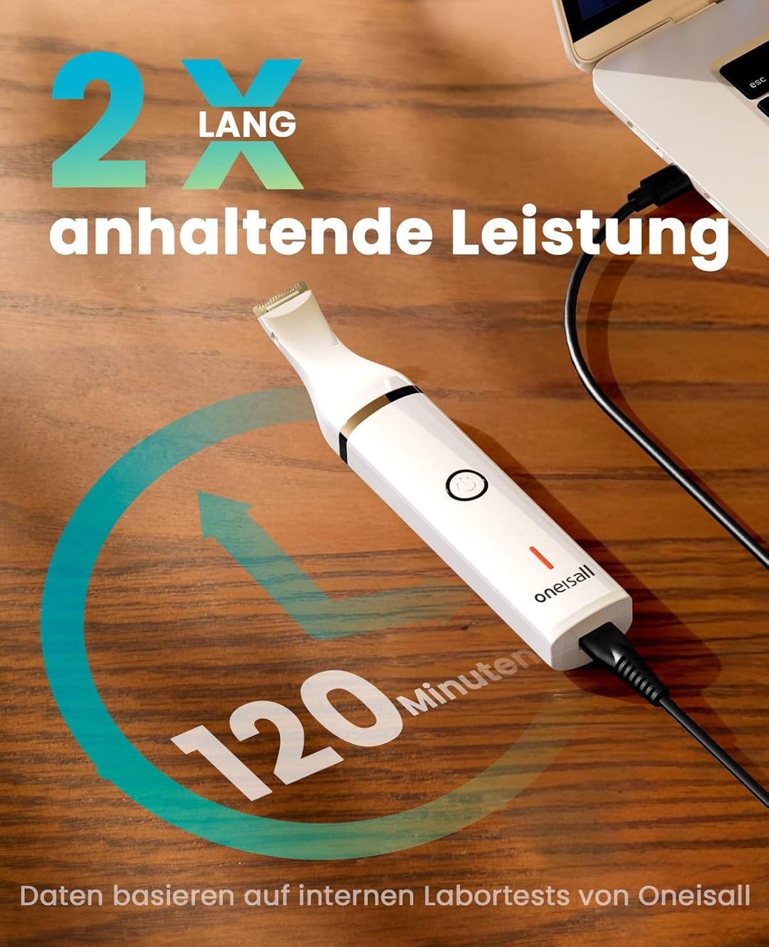 oneisall Pfotentrimmer für hunde mit Doppelklingen, 2-Gang schermaschine hund pfoten Leise hundesche