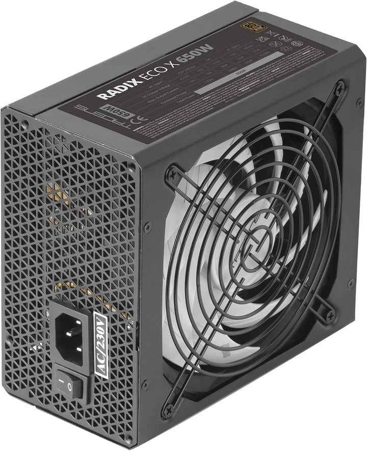Tacens Radix ECO X 650, Netzteil PC ATX 650W, 6 Jahre, Silent AI-RPM Technologie, 87% Wirkungsgrad,