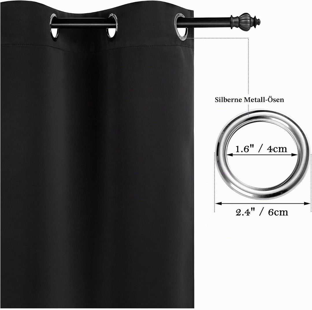 PiccoCasa 2er Set Gardine für Küche Polyester Scheibengardine Kurzgardine Blickdicht Kleine Gardine