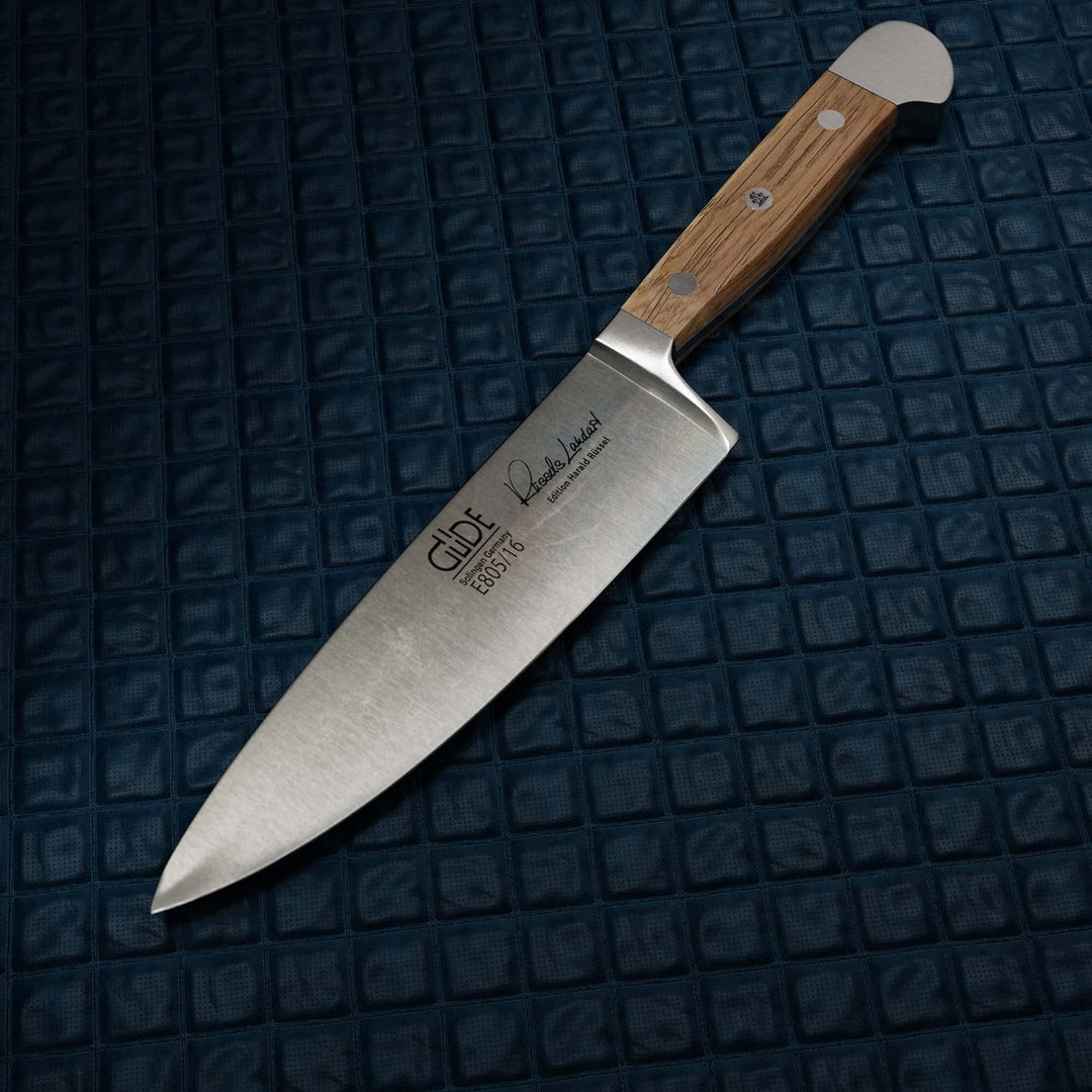 GÜDE Solingen - kleines Kochmesser geschmiedet, 16 cm, Fasseichenholz, ALPHA FASSEICHE, Küchenmesser