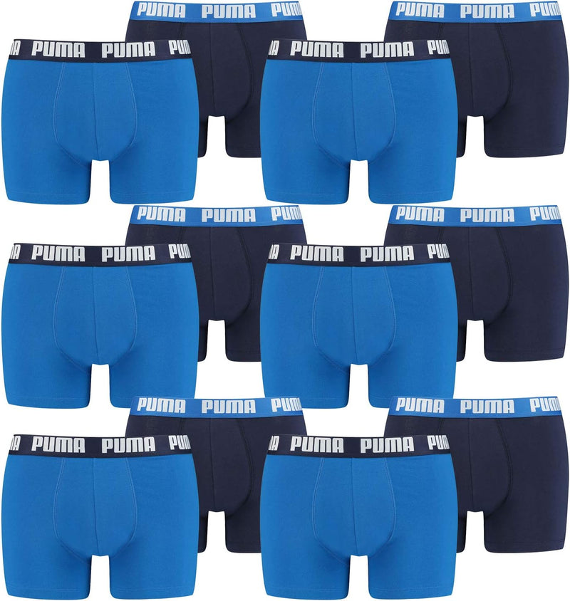 PUMA 12 er Pack Boxer Boxershorts Men Herren Unterhose Pant Unterwäsche, Farbe:420 - True Blue, Bekl