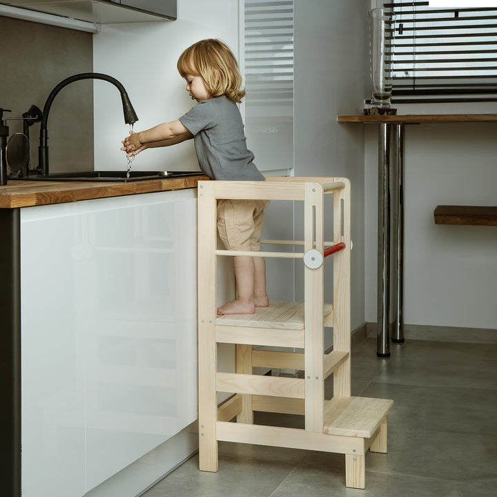Love For Sleep Lernturm für Kinder Montessori - ab 1 Jahr Höhenverstellbar - Learning Tower aus Holz