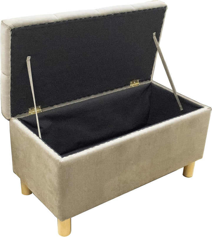 Comfort-Pur Sitzbank Sitzhocker Sitztruhe mit Stauraum Aufbewahrungsbox (Altgold), Altgold