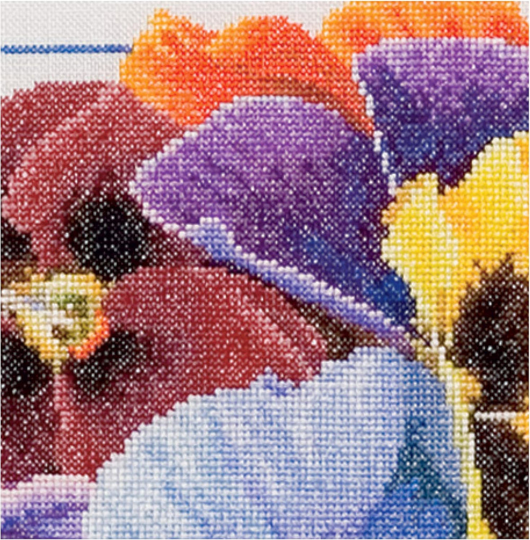 Thea Gouverneur - Kreuzstich-Set - Stiefmütterchen - Leinen - 36 Count - Für Erwachsene - 435, Stief