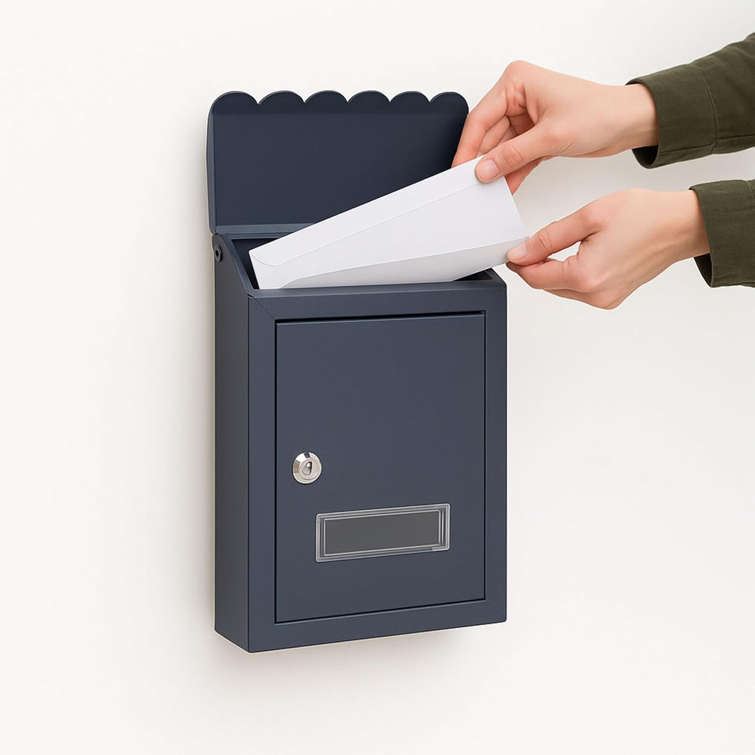 Assorted Collections Wandbriefkasten, verzinkter Stahl, abschliessbarer Briefkasten mit 2 Schlüsseln