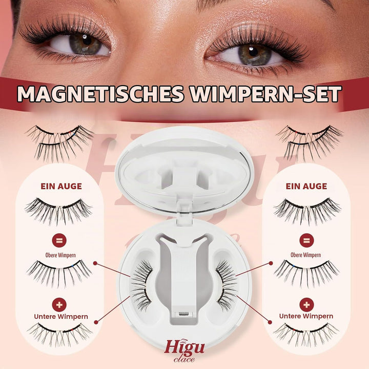 Higu clace Weiches Magnetische-Wimpern, Magnet-Wimpern Ohne Eyeliner | Magnetische Wimpern Natural L
