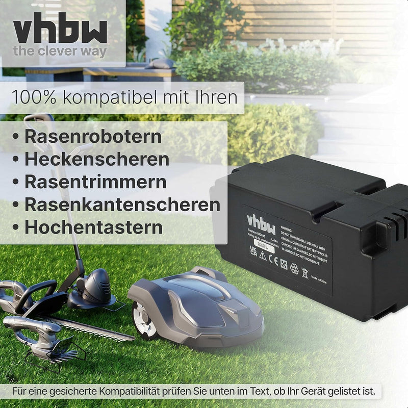 vhbw Akku kompatibel mit Ferrex R800 Easy+ Rasenroboter Rasenmäher (4000mAh, 25,2V, Li-Ion)