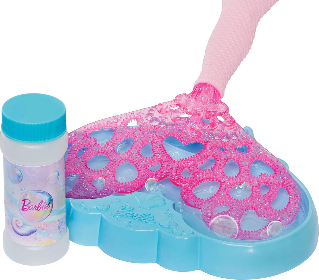Barbie Bubble Sparkle Meerjungfrau-Puppe mit Seifenblasenfläschchen und -lösung, Tablett und Bürste,