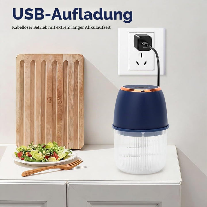 Tragbarer Mini-Zerkleinerer,Mixer Küche, Gemüsezerkleinerer Zwiebelschneider mit USB-Anschluss, Univ