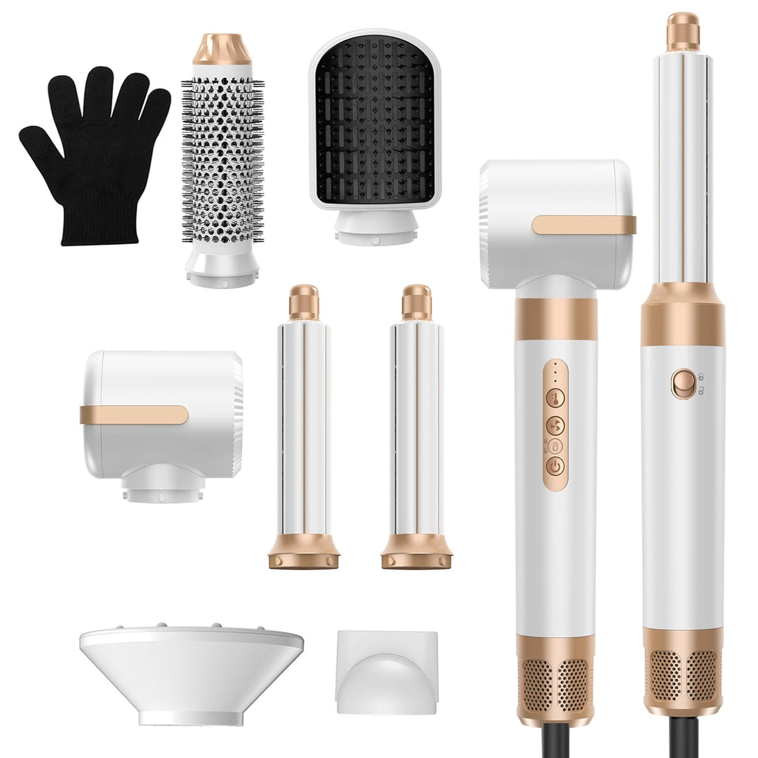 Airstyler 7 in 1,Multi-Hairstyler Set 1400w Föhn mit Diffusor Haartrockner mit 3 Temperatur, 30mm Ai