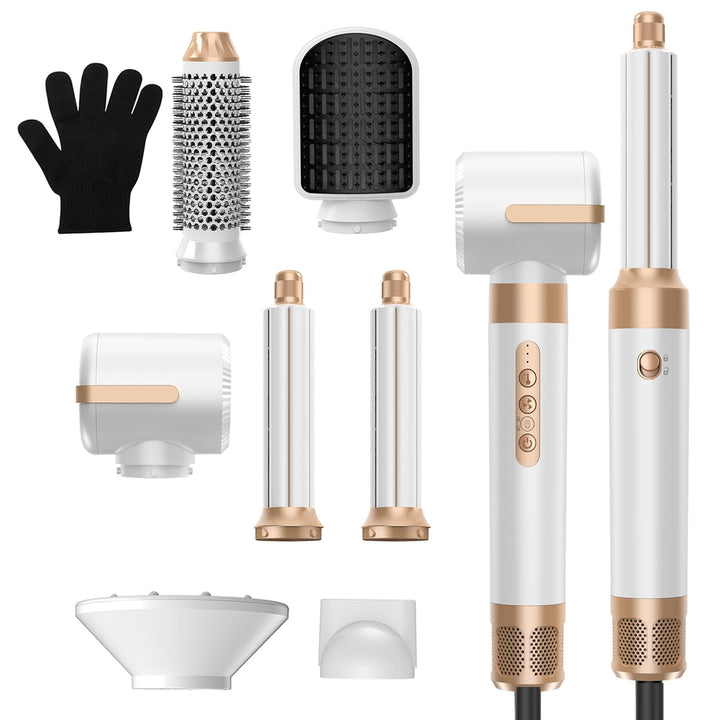 Airstyler 7 in 1,Multi-Hairstyler Set 1400w Föhn mit Diffusor Haartrockner mit 3 Temperatur, 30mm Ai