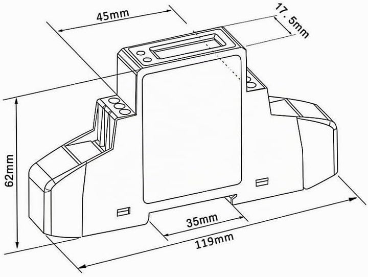 EASTRON SDM120 Stromverbrauchsmesser - einphasig - Modbus RS485 RTU - Stromzähler Hutschiene, 45A kW