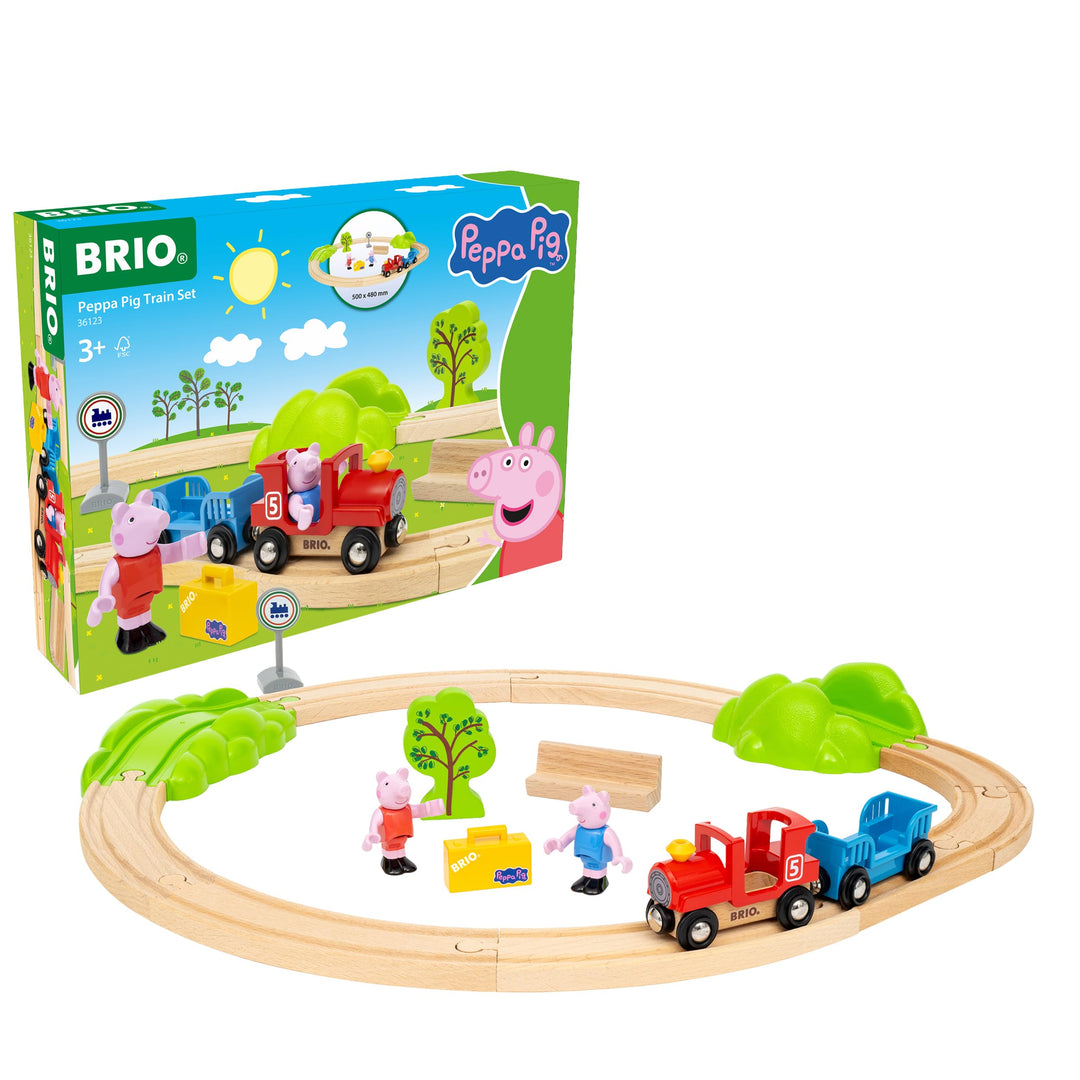 BRIO - Peppa Wutz Eisenbahn-Set - Spielzeug Eisenbahn für Kinder mit Spielfiguren und weiterem Zubeh