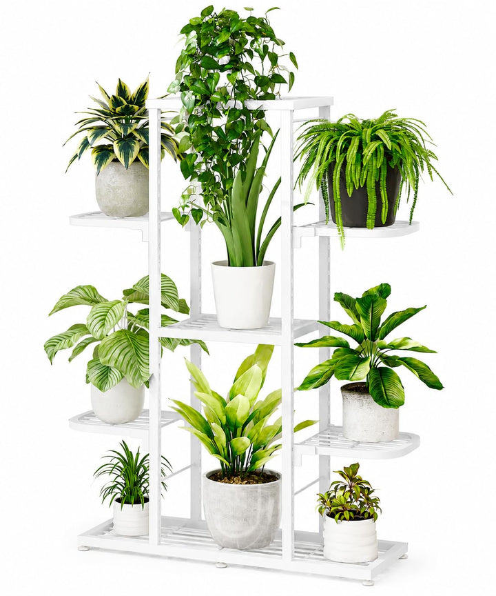 Litake Pflanzenregal Metall, 5 Ebenen Blumenständer für Innen &amp; Aussen | Metall Pflanzenregal mit 5