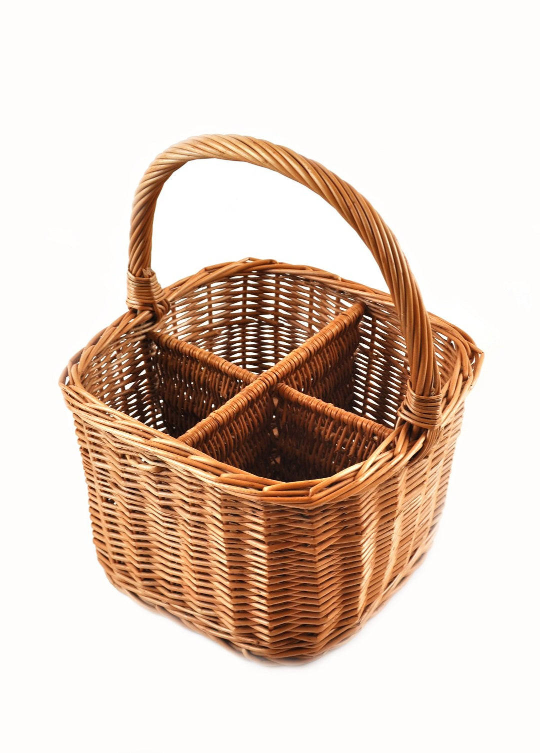 MyBer® Weidenkorb Flaschenkorb Tragekorb Korb aus Weide für 4 Flaschen braun K14-121